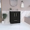 Tuhome Velloc Single Bathroom Vanity, Double Door Cabinet, One Drawer, Black MLW6756 - alternate 3